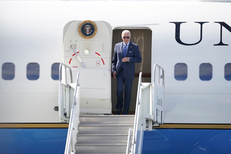 US President Joe Biden arriving at Ireland West Airport Knock. His four-day visit could be viewed as a success, on personal and political levels. AP