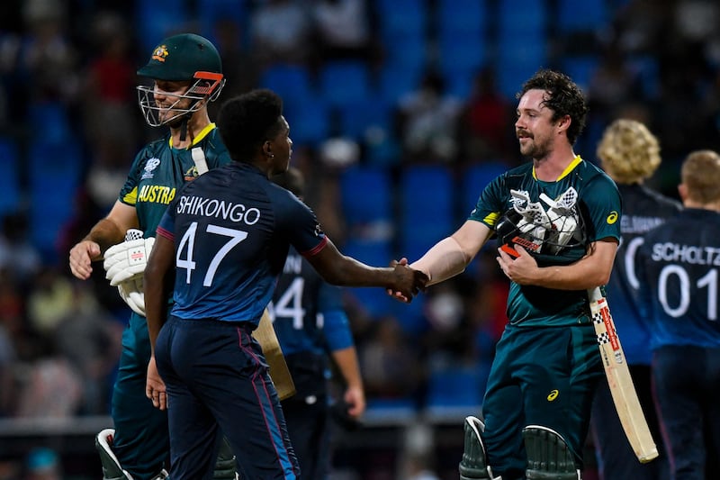 Australia qualified for the T20 World Cup Super Eight after a thumping win Namibia at North Sound, Antigua and Barbuda. AFP