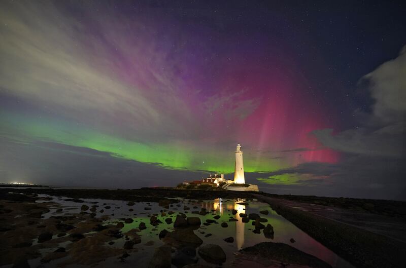 Parts of England were also treated to a view of the aurora borealis, illuminating St Mary's Lighthouse in Whitley Bay on the north-east coast. PA