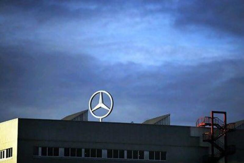Analysts in Germany believe Aabar's decision to unload part of its stake in Daimler was a sign of waning confidence in the car maker. Sascha Schuermann / AFP