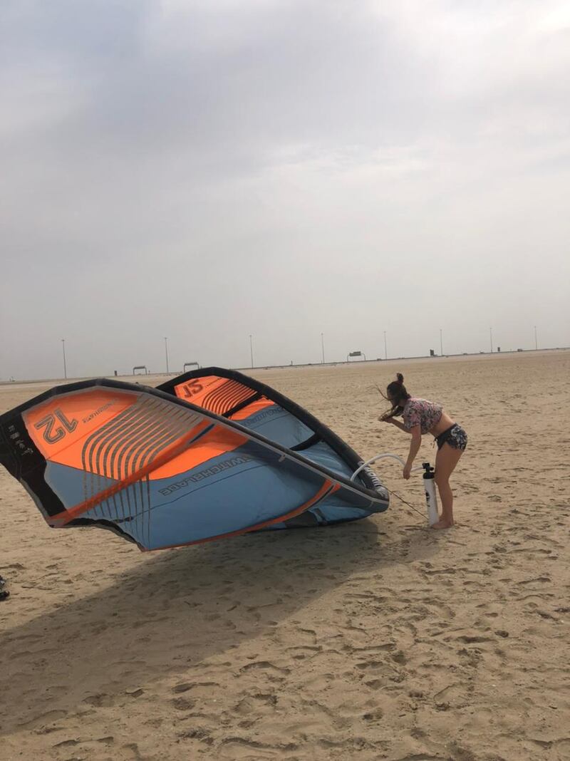 Luliana Chiorpec had been kite surfing for just a year when, on April 29, a strong gust of wind threw her into the air and she suffered several injuries when she fell. Photo: Luliana Chiorpec