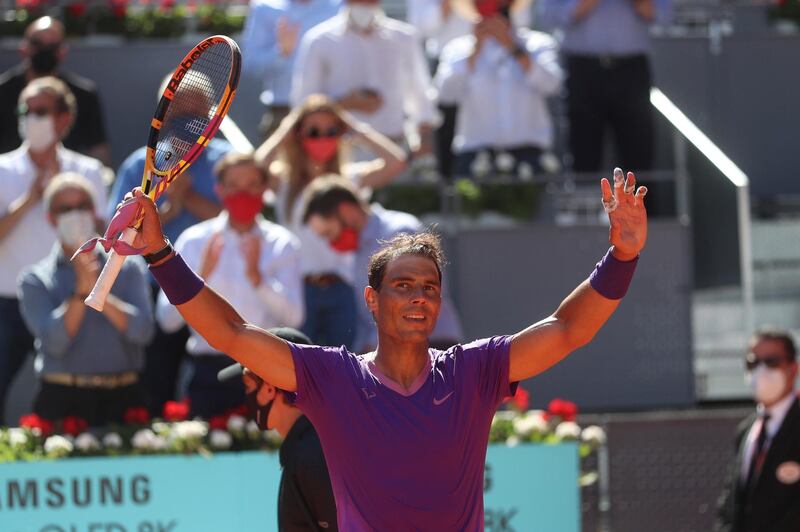 Rafael Nadal celebrates after the match. EPA