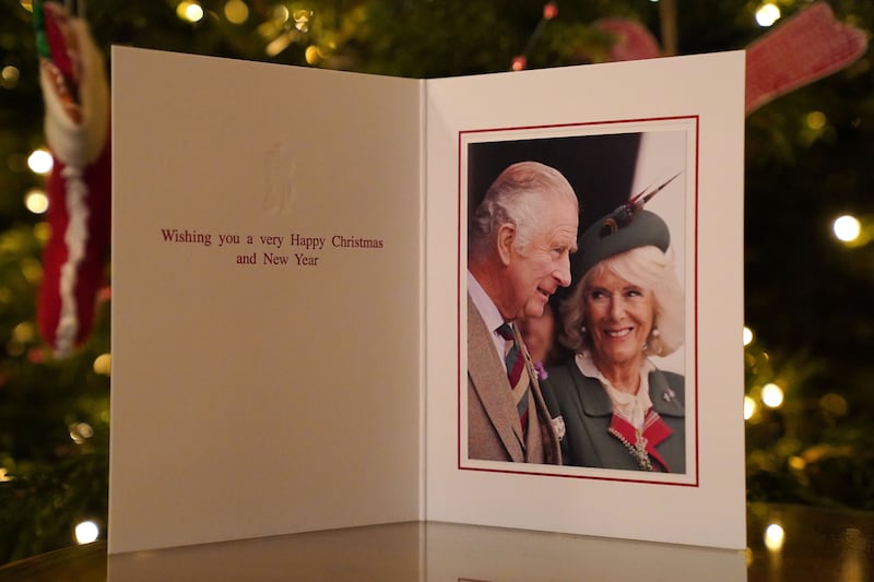 The king and queen consort's Christmas card. Getty