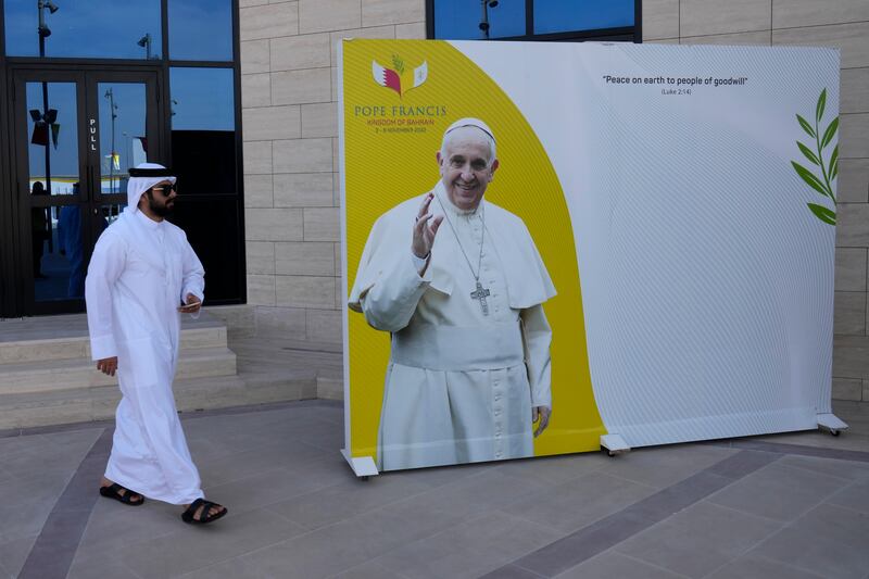 Pope Francis begins a landmark tour of Bahrain on Thursday. Photo: AP