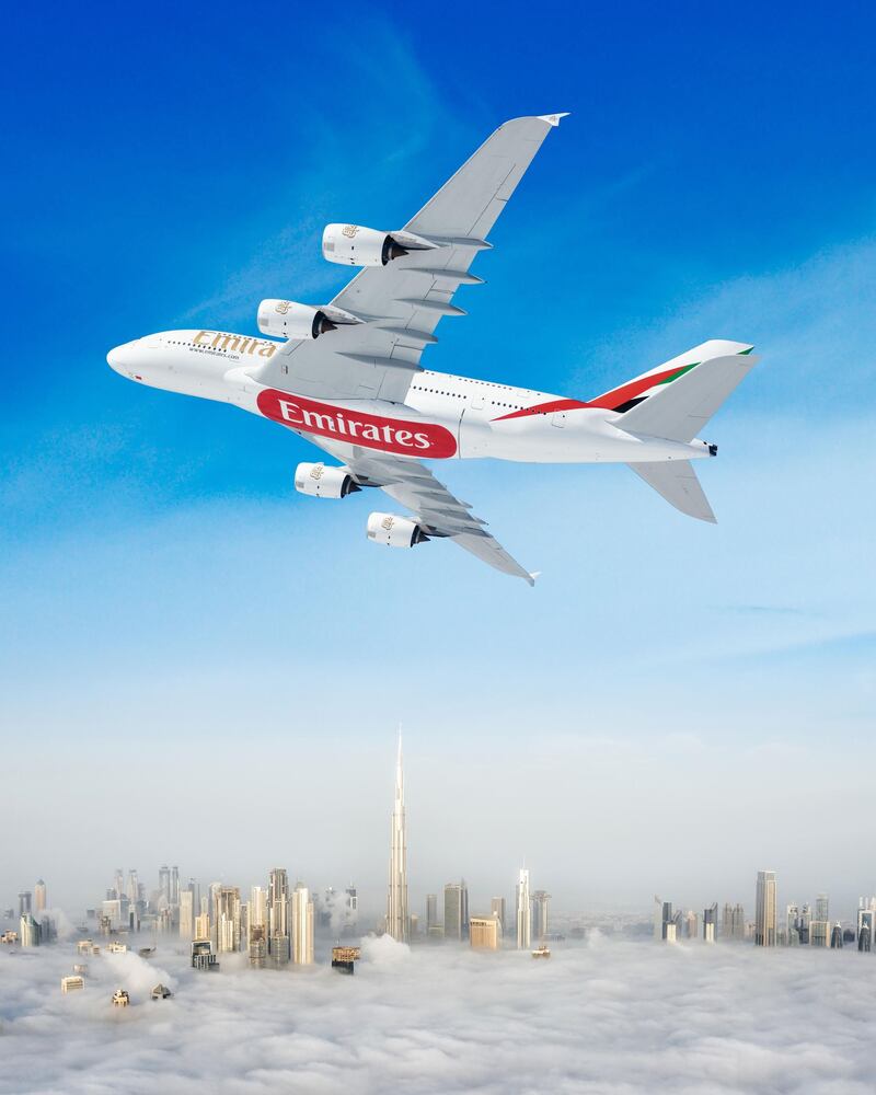 Emirates is operating a one-off flight to celebrate the UAE's successful vaccination programmes. Courtesy Emirates