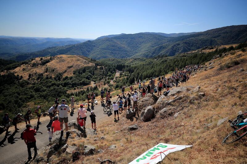 The peloton during Stage 6. EPA