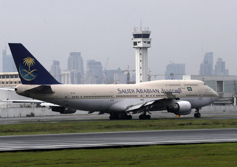 A Saudia jumbo jet prepares for take-off. Iata said regional passenger demand has decreased in May. EPA