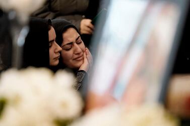 Mourners gather at the Imam Mahdi Islamic Centre in Toronto, Canada. AFP