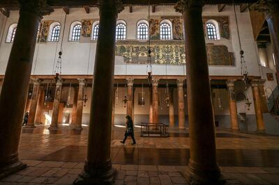 The Nativity Church in the biblical city of Bethlehem is deserted on December 20 ahead of Christmas. AFP