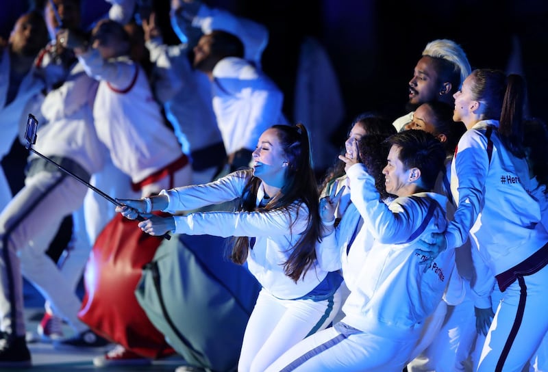 Abu Dhabi, United Arab Emirates - March 17th, 2018: A dance is performed at the start of the ceremony. The Opening Ceremony of the Special Olympics Regional Games. Saturday, March 17th, 2018. ADNEC, Abu Dhabi. Chris Whiteoak / The National