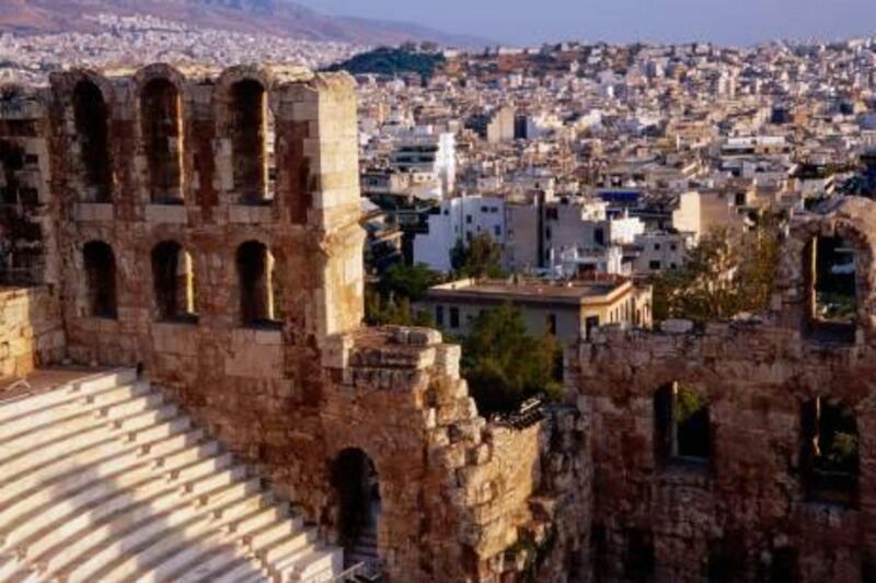 City of Athens from the Theatre of Herodes Atticus at the Acropolis (Sacred Rock). (Glenn Beanland / Lonely Planet Images)