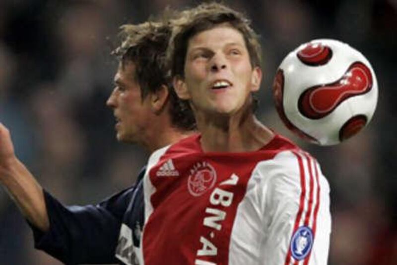 Ajax forward Klass Jan Huntelaar, right, will join Real to fill the boots of injured striker Ruud van Nistelrooy.