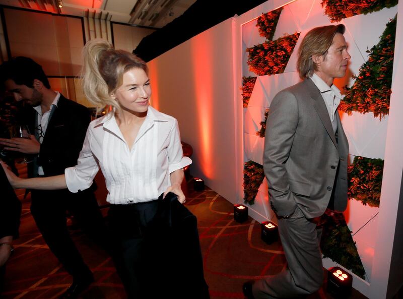 Renee Zellweger and Brad Pitt are seen at the 92nd Academy Awards Nominees Luncheon. AP