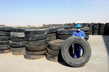 The tyre rcycling plant has been expanded to handle 100,000 tyres a year. Courtesy: Tadweer