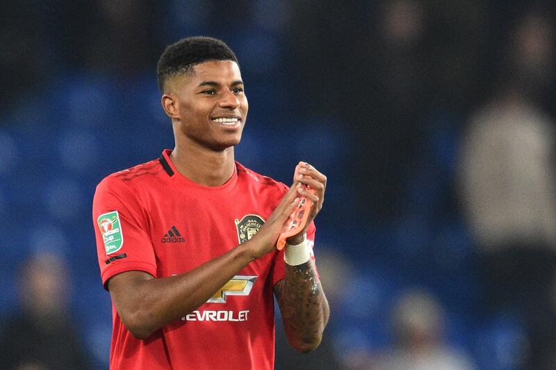 Manchester United's Marcus Rashford after the match. AFP
