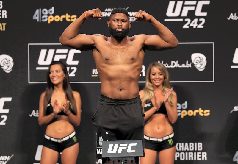 Abu Dhabi, United Arab Emirates - September 06, 2019: Curtis Blaydes weights in before his fight with Shamil Abdurakhimov at UFC 242. Friday the 6th of September 2019. Yes Island, Abu Dhabi. Chris Whiteoak / The National