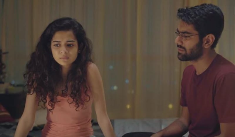 Dhruv Sehgal (right) and Mithila Palkar in a still from 'Little Things'