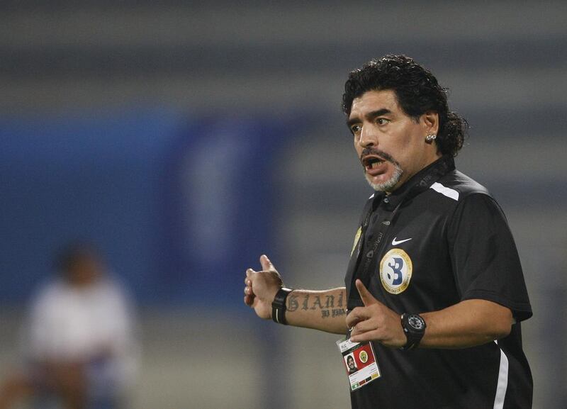 Football legend Diego Maradona told Abu Dhabi daily, Al Ittihad, the Arabic-language sister newspaper of The National “there are huge bribes” in Fifa - the world football governing body. Mike Young / The National  