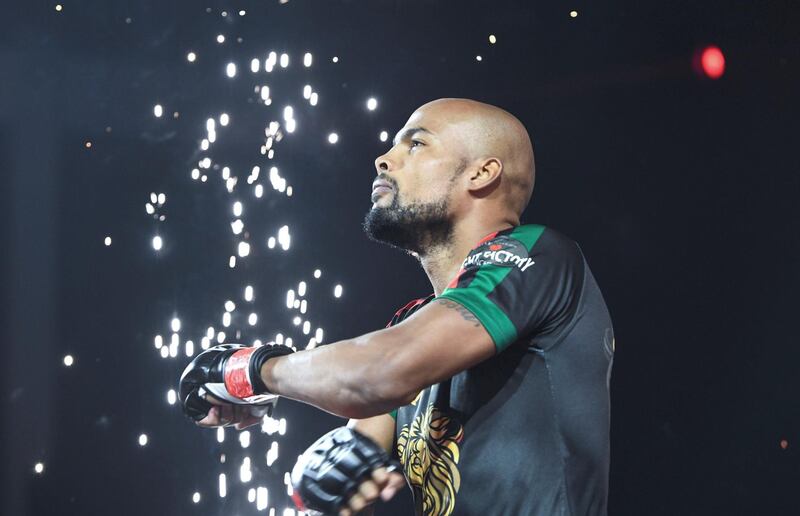 Abu Dhabi, United Arab Emirates - Seb Eubank wins against  Emaad Hanbali during the UAE Warriors Fighting Championship at Mubadala Arena, Zayed Sports City. Khushnum Bhandari for The Nationa