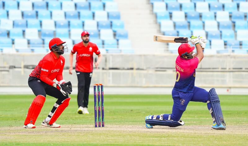 UAE captain Muhammad Waseem scored 42 and gave the home team a strong start against Canada in Dubai. Photo: CWCL2