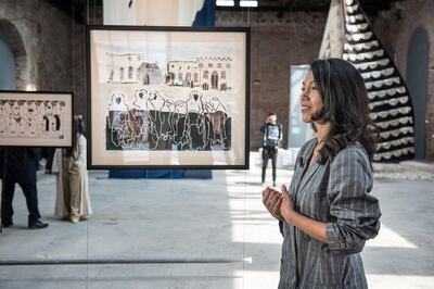 Amal Khalaf at the Venice Biennale, Bahrain Pavilion exhibition. Photo: Art Select