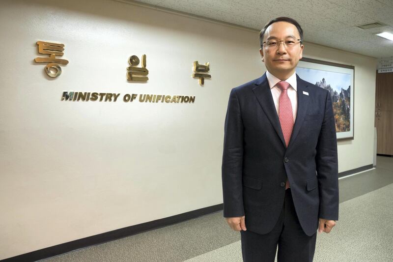 SEOUL, KOREA. 27 FEBRUARY 2018. Byoung-sam Koo, Director /Policy Planning Division, Ministry of Unification, The Republic of Korea at their offices in the Government Complex in Seoul. (Photo: Antonie Robertson/The National) Journalist: Caline Malek. Section: National.