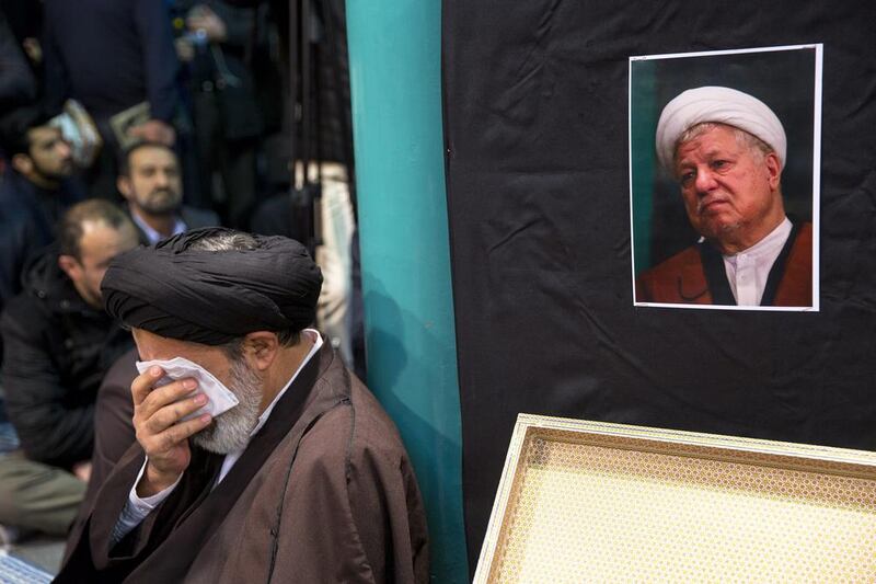 Mourners gather at at Jamaran mosque during the mourning ceremony of one of the late founders of the Islamic Republic, Akbar Hashemi Rafsanjani, January 9, 2017 in Tehran, Iran. Rafsanjani, who was 82 and served as president from 1989 to 1997, died after suffering a heart attack. (Majid Saeedi/Getty Images)