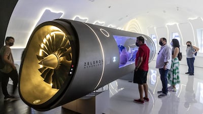 Zeleros, a Spanish start-up, showed its hyperloop at the Expo2020 pavilion. Antonie Robertson / The National
