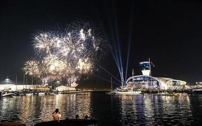 Fireworks display on the first night of Eid. Courtesy Yas Island