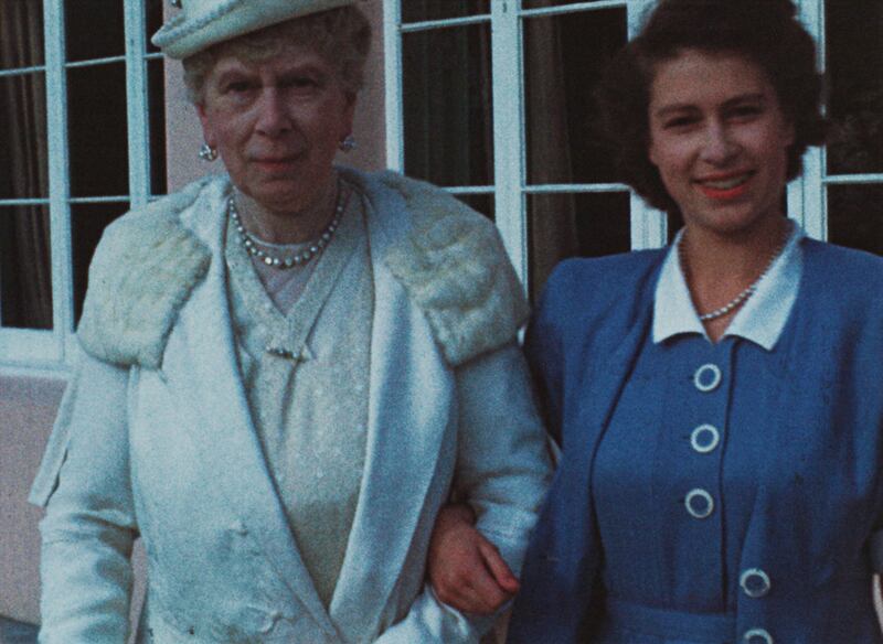 Princess Elizabeth with her grandmother Queen Mary.