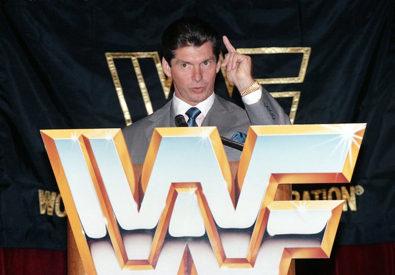 Vince McMahon at a news conference in New York in 1991 at a time when the franchise was booming. AP
