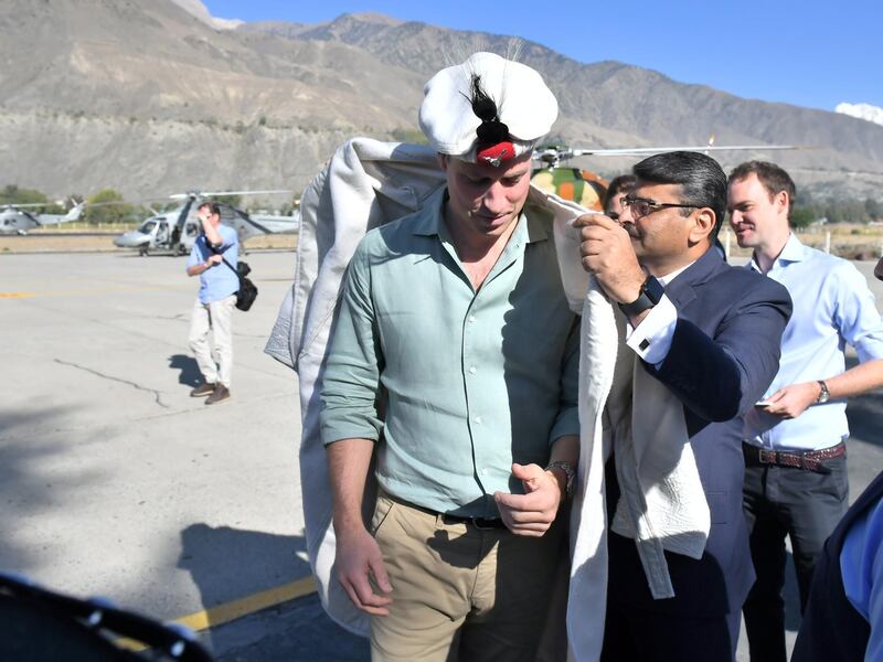 Britain's Prince William arrives in Chitral, Pakistan, on Wednesday, October 16, 2019. Reuters