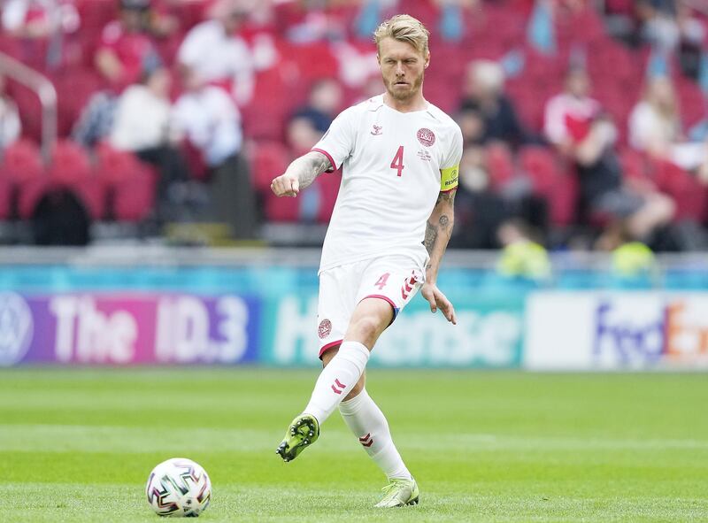 Simon Kjaer - 8: Captain took blow to face from Moore but generally dominated the striker, although Wales felt Milan defender should have been penalised for foul in run-up to second goal. Seemed to pick up slight hamstring injury and was instantly replaced late on. EPA