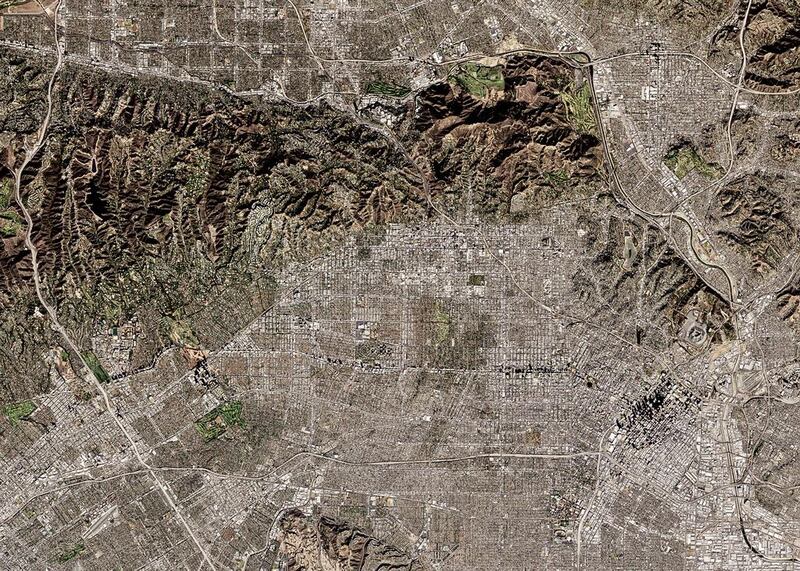 A satellite image of a swathe of Los Angeles. USGS / Nasa Landsat / Orbital Horizon / Gallo Images / Getty Images