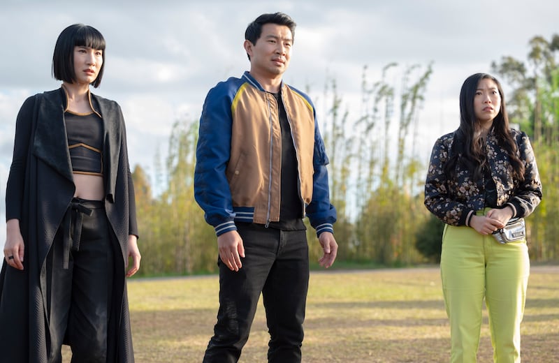 From left: Xialing (Meng’er Zhang), Shang-Chi (Simu Liu) and Katy (Awkwafina) in a scene from Marvel's 'Shang-Chi and the Legend of the Ten Rings'. Photo: Marvel Studios