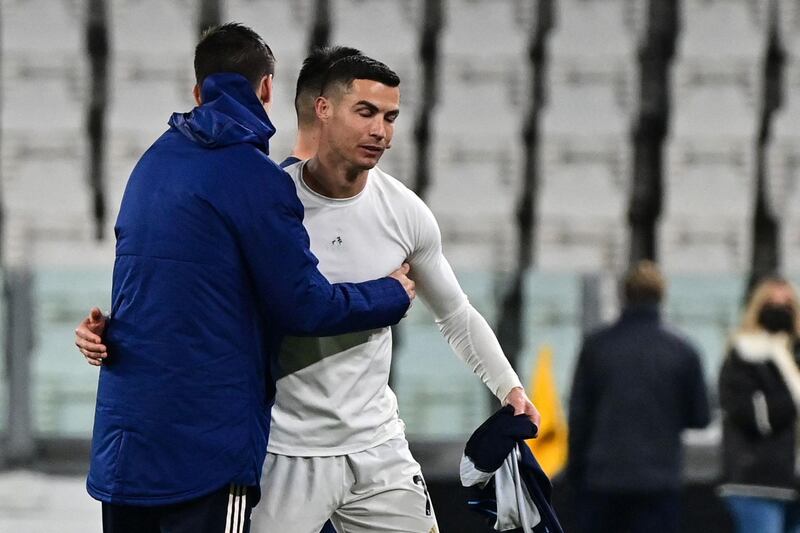 Juventus' Portuguese forward Cristiano Ronaldo celebrates their win at the end of the Italian Serie A football match against Lazio. AFP