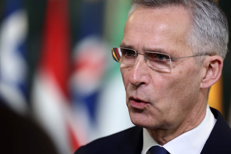 Mr Stoltenberg at Nato's headquarters in Brussels. AFP
