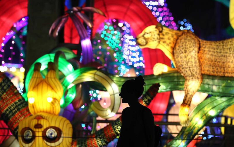 Dubai, United Arab Emirates - October 02, 2019: The new season of Dubai Glow Garden. Wednesday the 2nd of October 2019. Zabeel Park, Dubai. Chris Whiteoak / The National