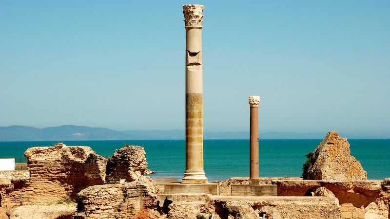 pilastro all'interno del sito storico,di Cartagine