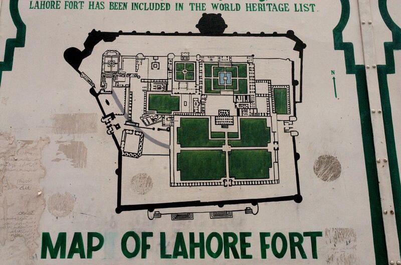 Tourist Map of the Lahore Fort, Lahore, Pakistan, By Matthew Tabaccos for The National.21.12.08