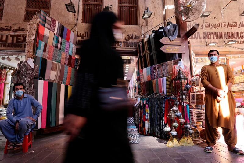 Dubai’s main souq, alongside the Creek. AFP