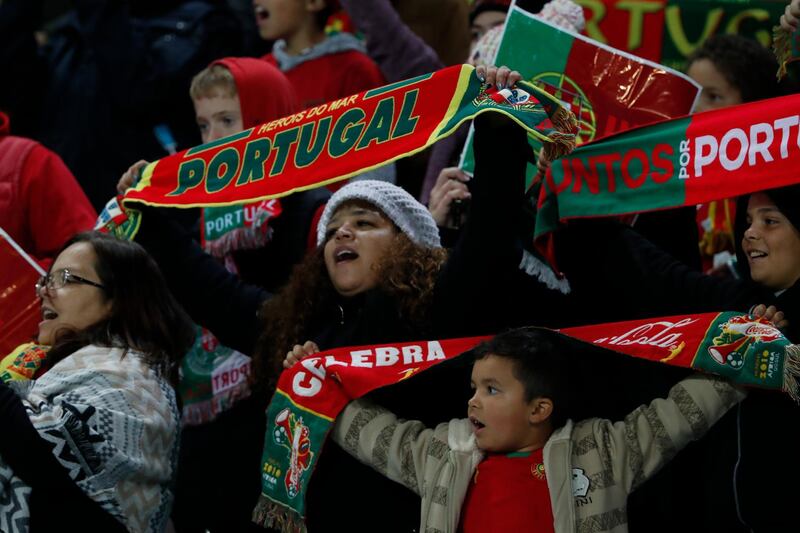 Portugal supporters during the Euro 2020 group B qualifier at the Algarve Stadium. AP