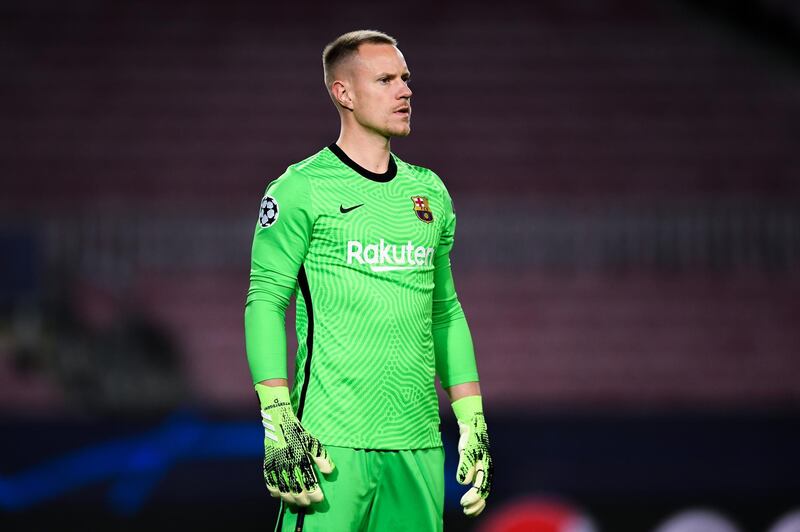 BARCELONA PLAYER RATINGS: GK Marc-Andre ter Stegen, 6 - Left cruelly exposed for both of Juventus’ first-half goals, but pulled out a quite brilliant one-handed save to deny Ramsey a third goal for Juve early in the second period. Getty Images