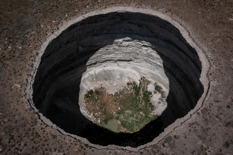 An aerial view of a massive sinkhole near the town of Karapinar, in Konya province, Central Anatolia, Turkey. All pictures Getty Images