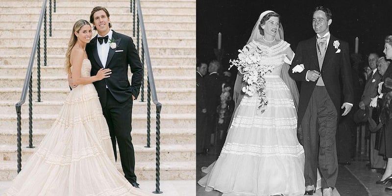 Eunice Kennedy Shriver wore her namesake grandmother's wedding dress, 67 years after it was first worn. Getty Images 