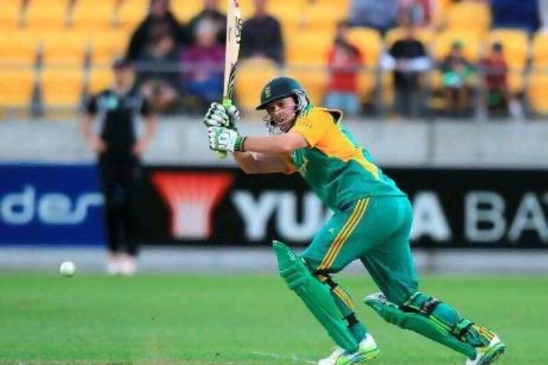 South Africa's captain AB de Villiers hit a century to steer his side past New Zealand today.