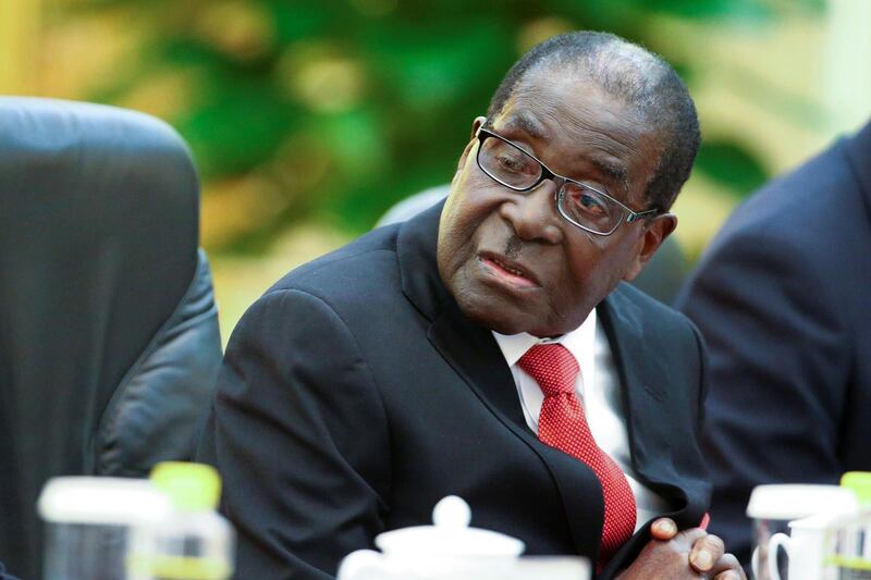 BEIJING, CHINA - AUGUST 26:  Zimbabwean President Robert Mugabe and Chinese Premier Li Keqiang (not pictured) during their meeting at the Great Hall of the People (GHOP) on August 26, 2014 in Beijing, China. Mugabe is on a five-day state visit to China.  (Photo by Diego Azubel-Pool/Getty Images)