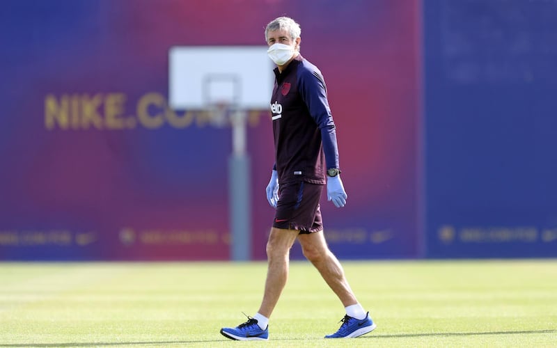 Barcelona's head coach Quique Setien