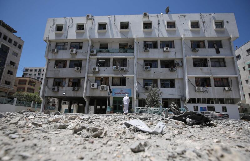 The Palestinian Ministry of Health in Gaza which was heavily damaged by Israeli bombardment in Gaza city ealier this week.  AFP