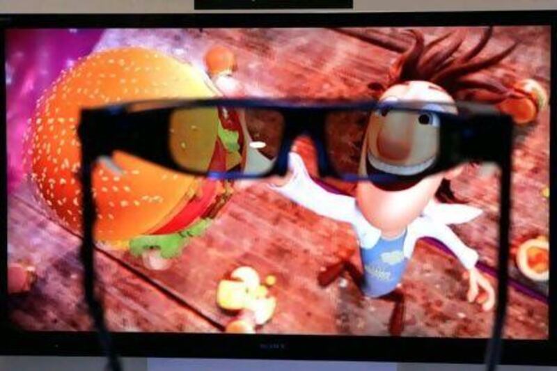 A Sony 3D television is displayed in Las Vegas.